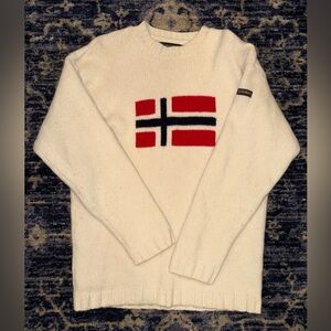 Napapijri Knit Flag Sweater Cream Size XXL-XL
